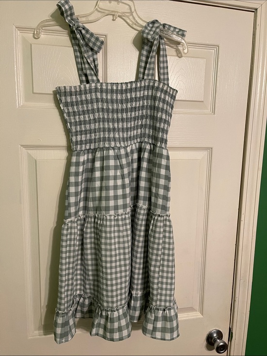 ANDREE BY UNIT Dresses & Skirts - ANDREE BY UNIT Green and White Gingham Tie-Shoulder Sundress